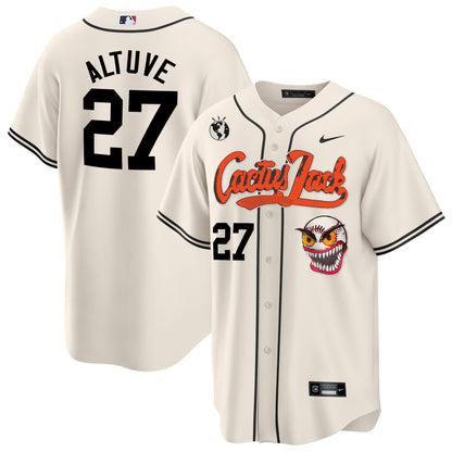 Jose Altuve 27 Houston Astros Cactus Jack Cream Jersey - Men