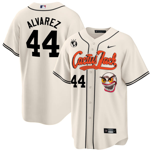 Yordan Alvarez 44 Houston Astros Cactus Jack Cream Jersey - Men