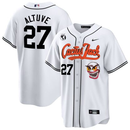 Jose Altuve 27 Houston Astros Cactus Jack White Jersey - Men