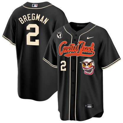 Alex Bregman 2 Houston Astros Cactus Jack Men Jersey - Black