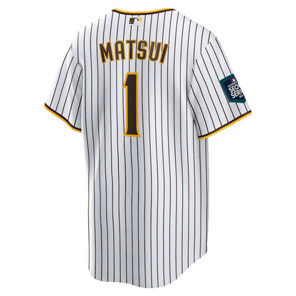 Yuki Matsui 1 San Diego Padres 2024 MLB World Tour Seoul Series Home Player Men Jersey - White