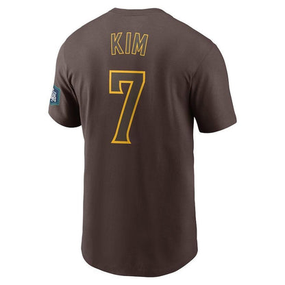Ha-Seong Kim San Diego Padres 2024 MLB World Tour Seoul Series Name & Number T-Shirt - Brown