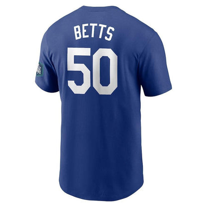 Mookie Betts Los Angeles Dodgers 2024 MLB World Tour Seoul Series Name & Number T-Shirt - Royal