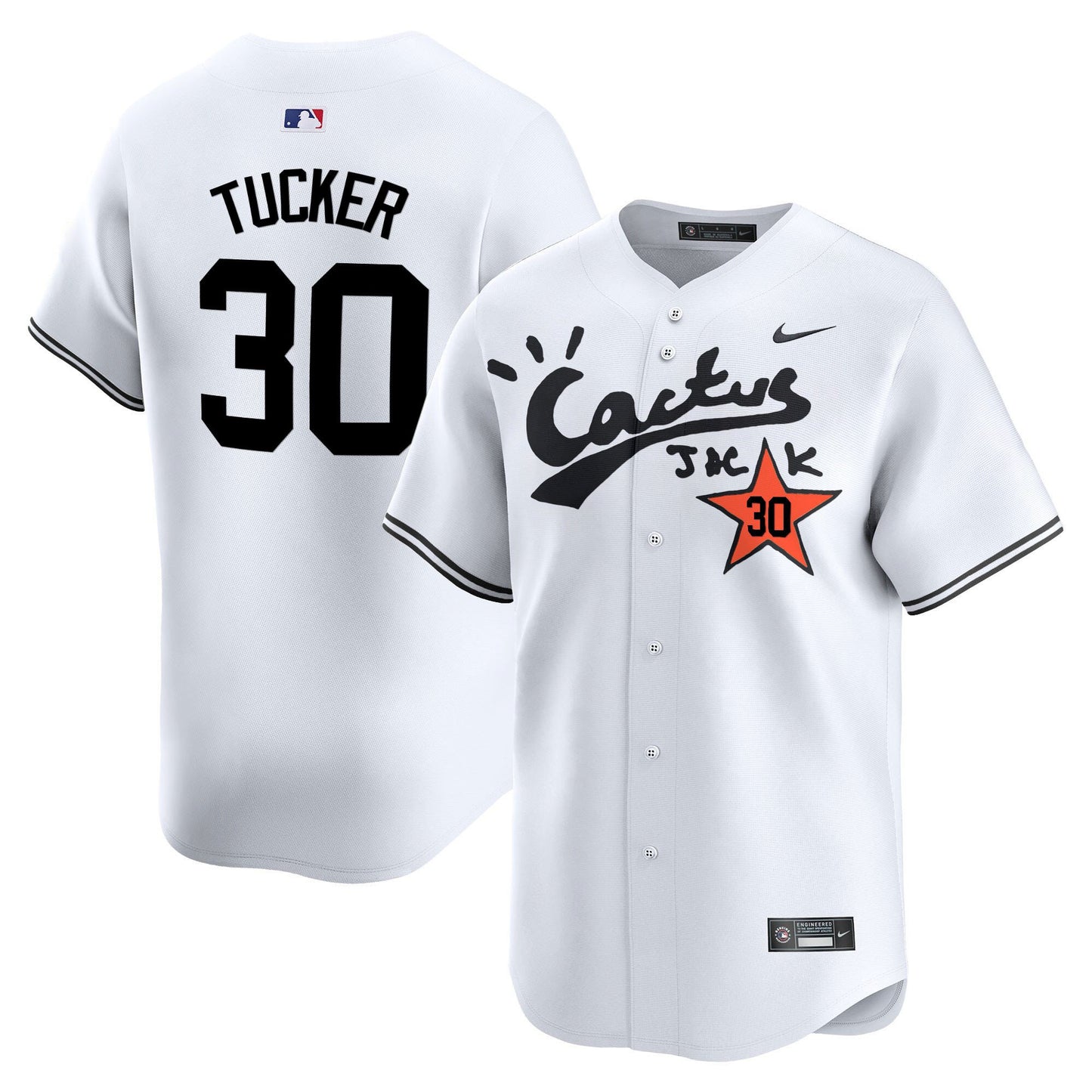 Kyle Tucker 30 Houston Astros Cactus Jack White Jersey V2 - Men