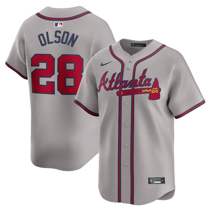 Matt Olson 28 Atlanta Braves Away Limited Player Men Jersey - Gray