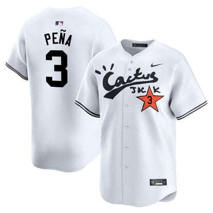 Jeremy Pena 3 Houston Astros Cactus Jack White Jersey V2 - Men