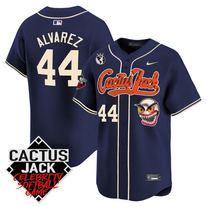 Yordan Álvarez 44 Houston Astros Cactus Jack Celebrity Softball Game Patch Men Jersey - Navy