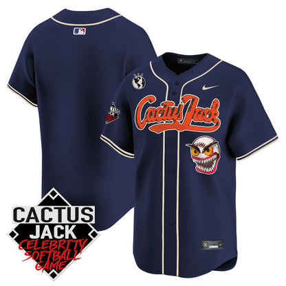 Houston Astros Cactus Jack Celebrity Softball Game Patch Men Jersey - Navy