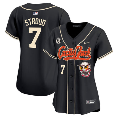 CJ Stroud 7 Houston Astros Cactus Jack Patch Women Jersey - Black