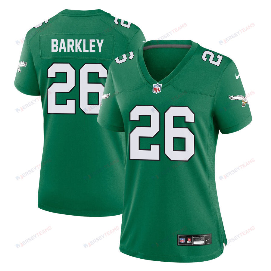 Saquon Barkley 26 Philadelphia Eagles Alternate Game Women Jersey - Kelly Green