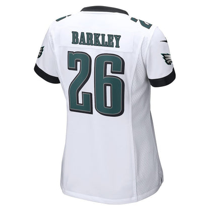 Saquon Barkley 26 Philadelphia Eagles Game Women Jersey - White