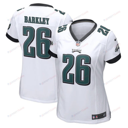 Saquon Barkley 26 Philadelphia Eagles Game Women Jersey - White