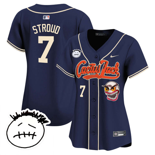 CJ Stroud 7 Houston Astros Cactus Jack Patch V3 Women Jersey - Navy