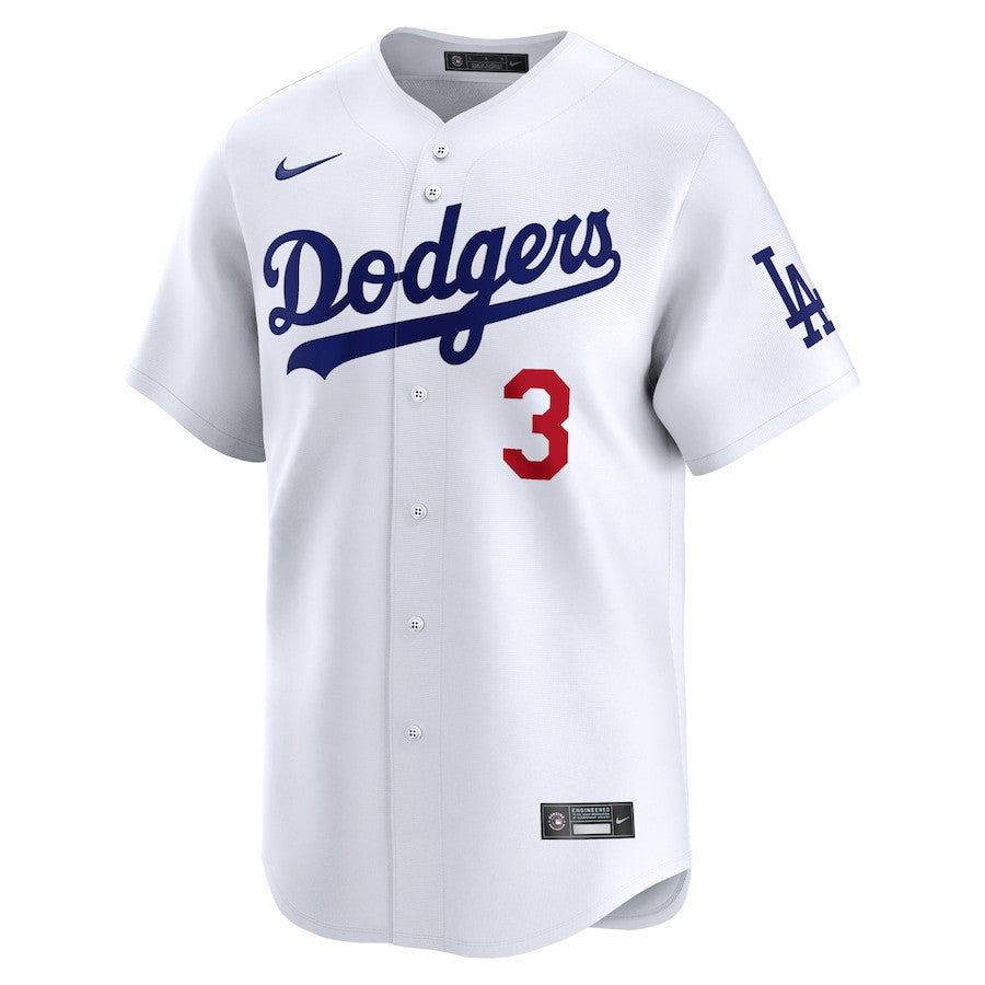 Chris Taylor 3 Los Angeles Dodgers Home Limited Men Jersey - White