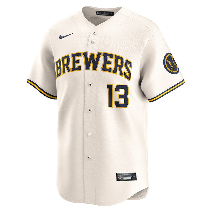 Eric Haase 13 Milwaukee Brewers Home Limited Player Men Jersey - Cream