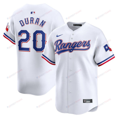Ezequiel Duran 20 Texas Rangers Home Limited Player Men Jersey - White