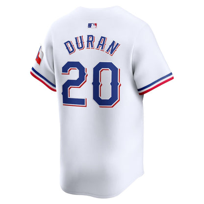 Ezequiel Duran 20 Texas Rangers Home Limited Player Men Jersey - White