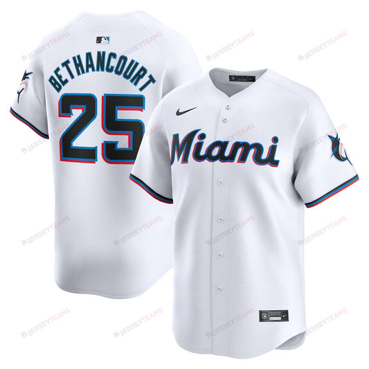 Christian Bethancourt 25 Miami Marlins Home Limited Player Men Jersey - White