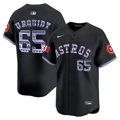 Jose Urquidy 65 Houston Astros Mexico Men Jersey - Black