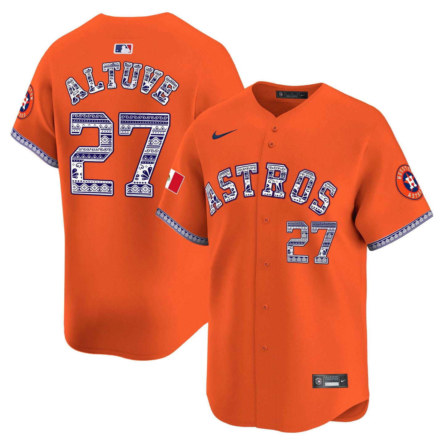 José Altuve 27 Houston Astros Mexico Men Jersey - Orange
