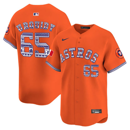 Jose Urquidy 65 Houston Astros Mexico Men Jersey - Orange