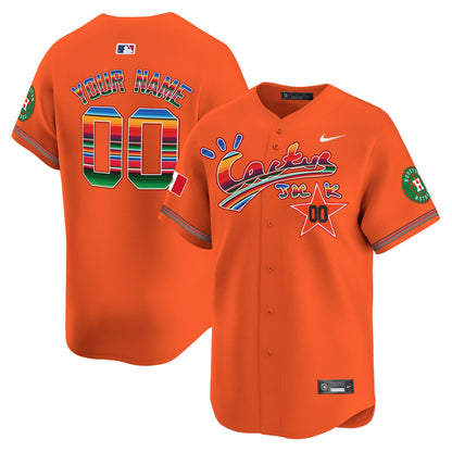 Houston Astros Mexico Cactus Jack Custom Men Jersey - Orange
