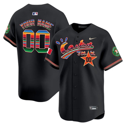 Houston Astros Mexico Cactus Jack Custom Men Jersey - Black