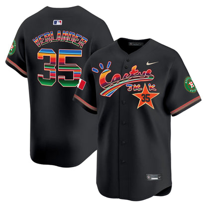 Justin Verlander 35 Houston Astros Mexico Cactus Jack Men Jersey - Black