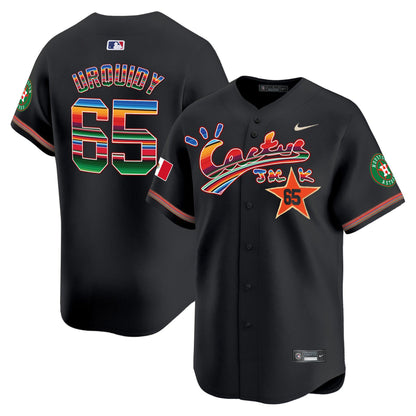 Jose Urquidy 65 Houston Astros Mexico Cactus Jack Men Jersey - Black