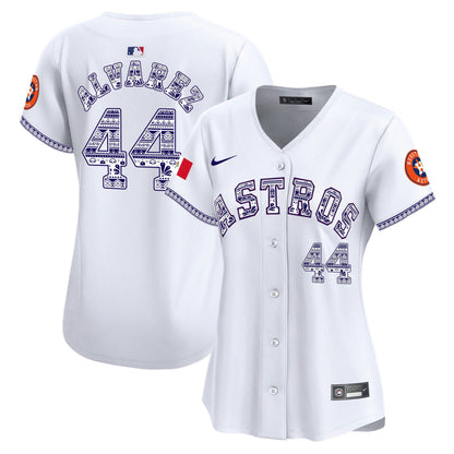 Yordan Álvarez 44 Houston Astros Mexico Women Jersey - White