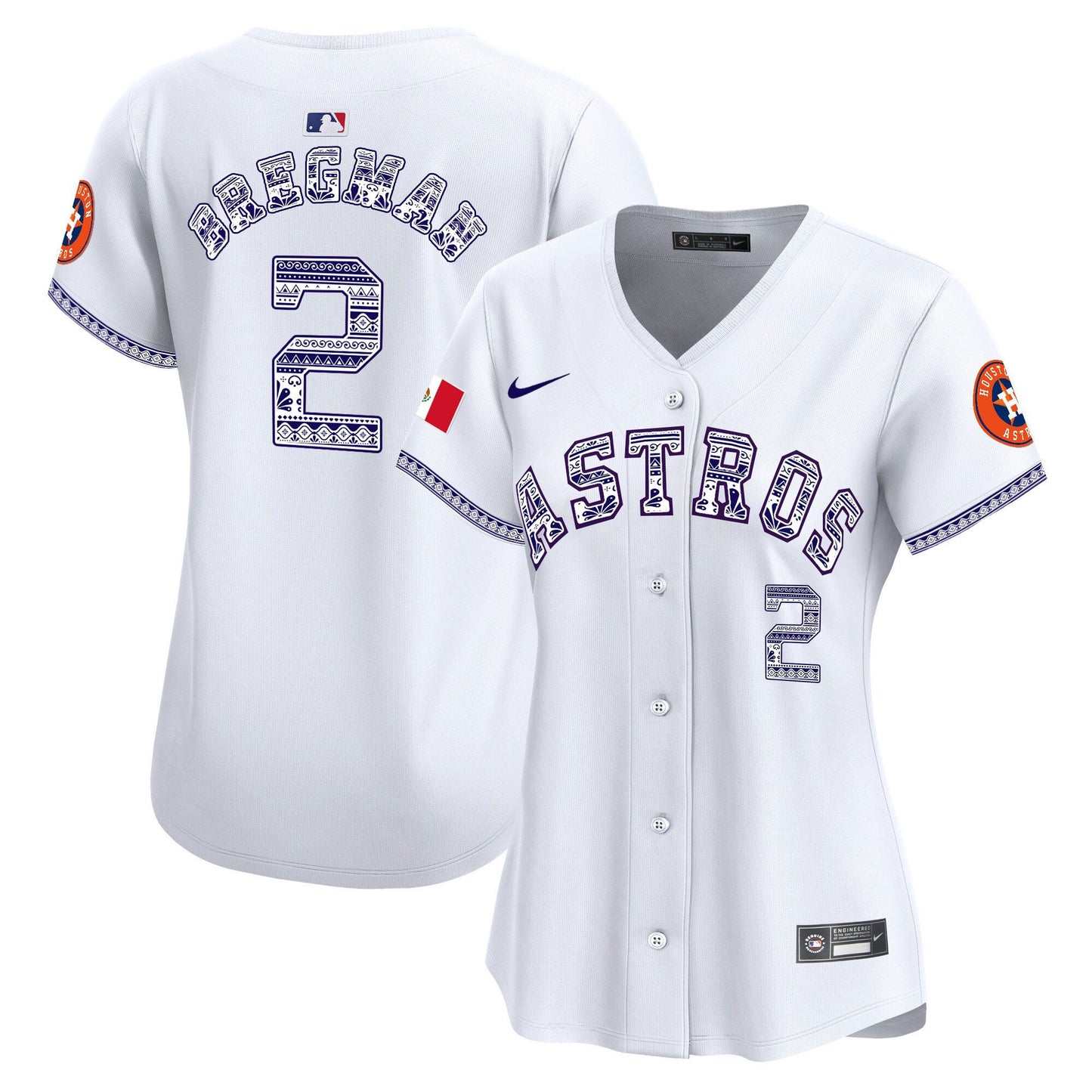Alex Bregman 2 Houston Astros Mexico Women Jersey - White