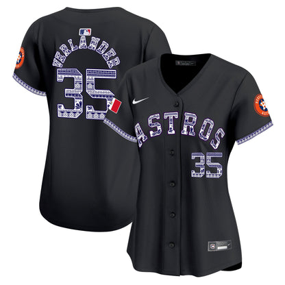 Justin Verlander 35 Houston Astros Mexico Women Jersey - Black