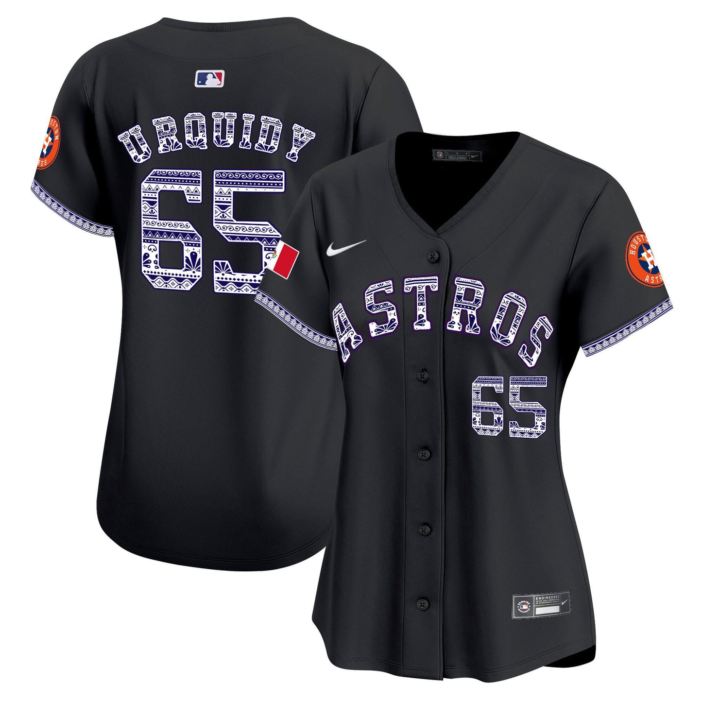 Jose Urquidy 65 Houston Astros Mexico Women Jersey - Black