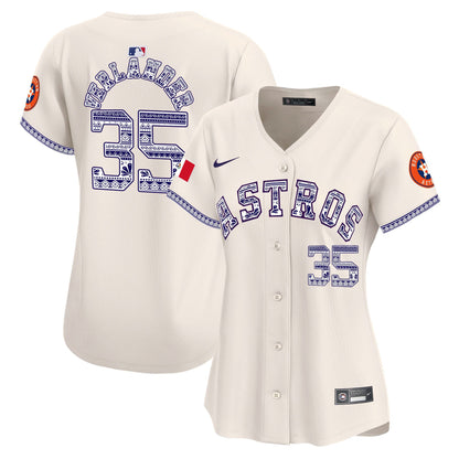 Justin Verlander 35 Houston Astros Mexico Women Jersey - Cream