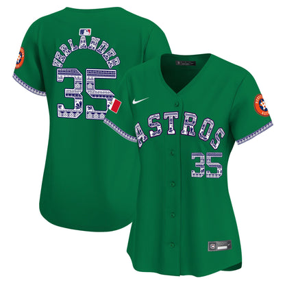 Justin Verlander 35 Houston Astros Mexico Women Jersey - Green
