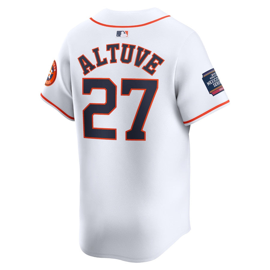 Jose Altuve 27 Houston Astros 2024 MLB World Tour Mexico City Series Home Limited Jersey - White