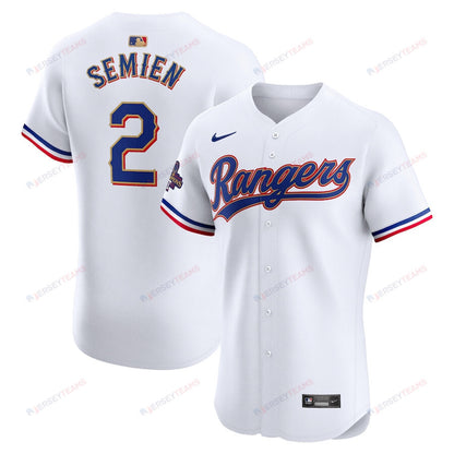 Marcus Semien 2 Texas Rangers 2024 Gold Collection ELITE Player Jersey - White
