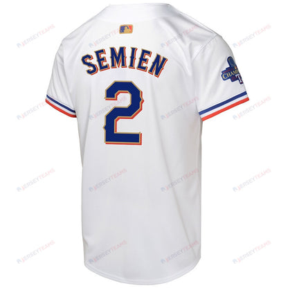 Marcus Semien 2 Texas Rangers 2024 YOUTH Gold Collection Limited Jersey - White