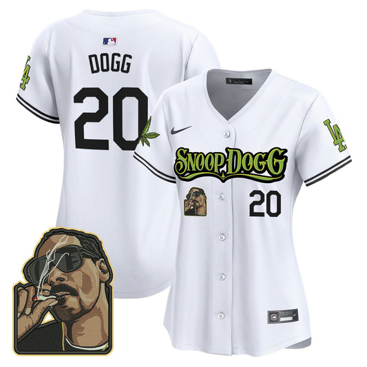 Snoop Dogg 20 Los Angeles Dodgers Snoop Dogg Women Jersey - White