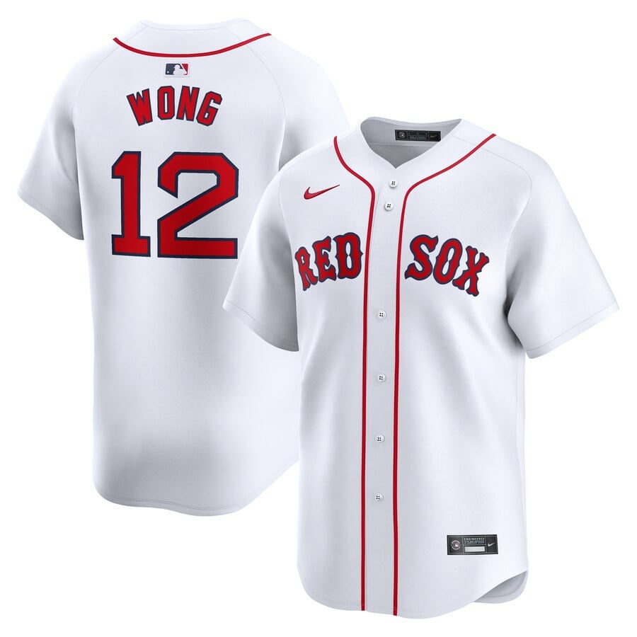 Connor Wong 12 Boston Red Sox Home Limited Men Jersey - White