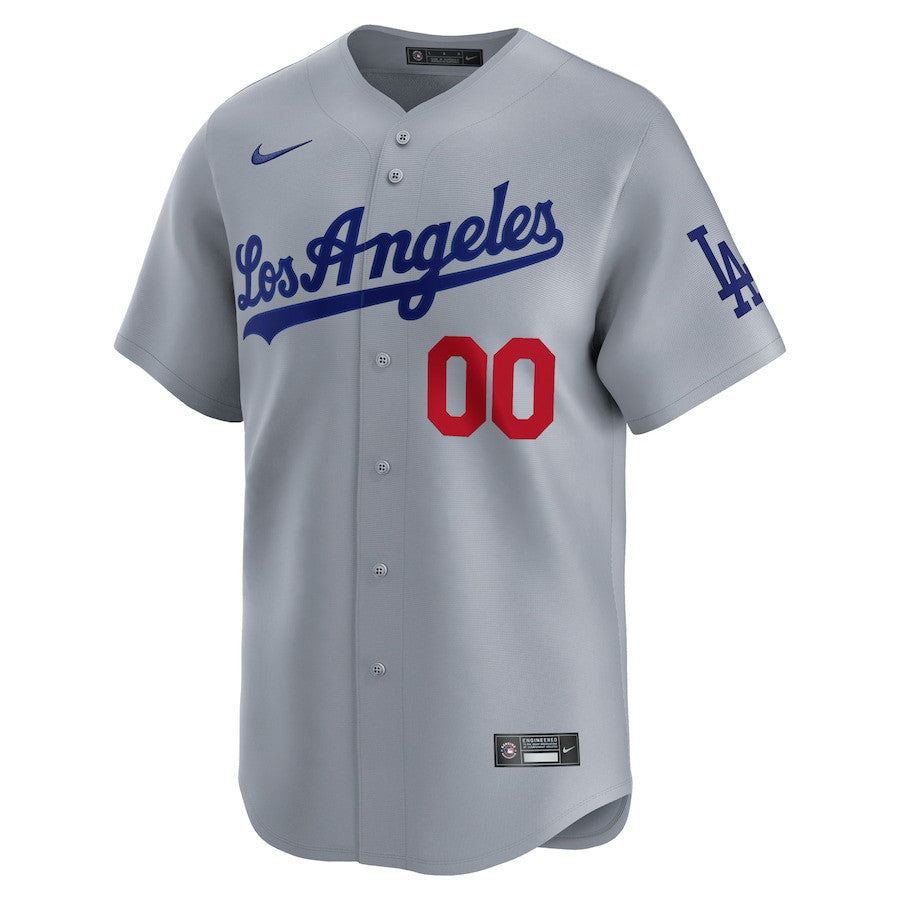 Los Angeles Dodgers Away Limited Custom Men Jersey - Gray