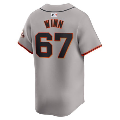 Keaton Winn 67 San Francisco Giants Away Limited Men Jersey - Gray
