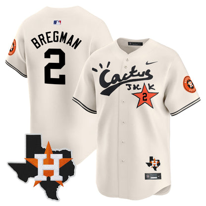 Alex Bregman 2 Houston Astros Cactus Jack Limited Jersey Houston Patch - Men