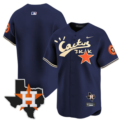 Alex Bregman 2 Houston Astros Cactus Jack Houston Patch Navy Limited Jersey - Men