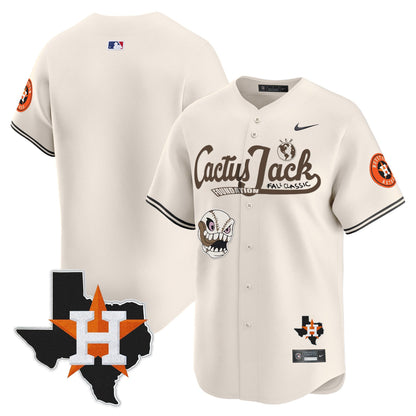 CJ. Stroud 7 Houston Astros Cactus Jack Foundation Fall Classic Limited Jersey - Men, Cream