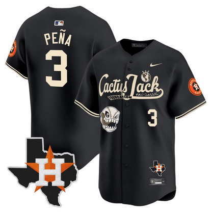 Jeremy Pena 3 Houston Astros Cactus Jack Foundation Fall Classic Limited Jersey - Men
