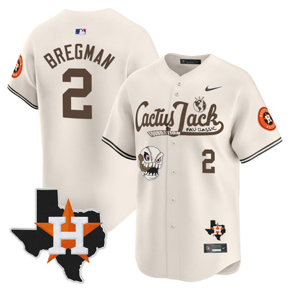 Alex Bregman 2 Houston Astros Cactus Jack Foundation Fall Classic Limited Jersey - Men