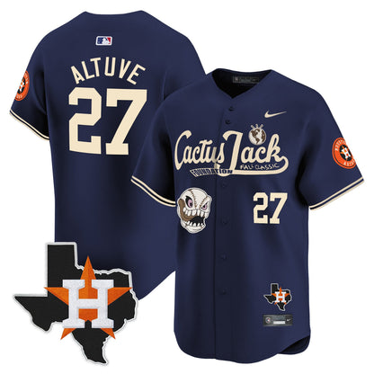 Jose Altuve 27 Houston Astros Cactus Jack Foundation Fall Classic Limited Jersey - Men