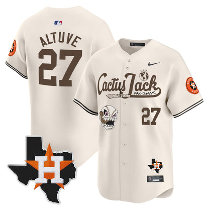 Jose Altuve 27 Houston Astros Cactus Jack Foundation Fall Classic Limited Jersey - Men