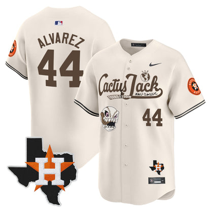 Yordan Alvarez 44 Houston Astros Cactus Jack Foundation Fall Classic Limited Jersey - Men